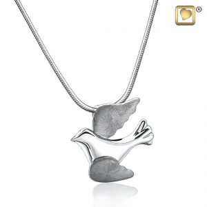 Flying Dove (Silver-Two Tone) Ash Pendant
