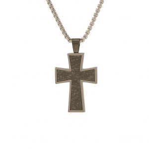 Textured Slate Cross Pendant