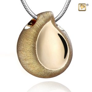 Two Tone Gold Pendant Teardrop