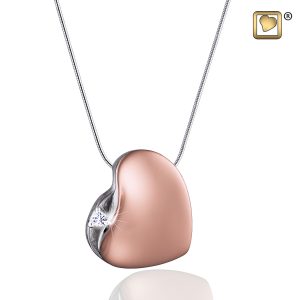 Leaning Heart with Cubic Crystal