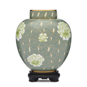 Green Floral Cloisonne Adult Urn