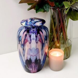 Modern Blue Abstract Urn